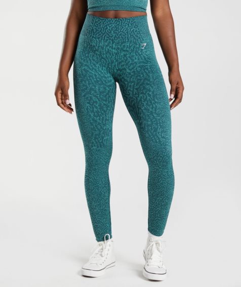 Women's Gymshark Adapt Animal Seamless Leggings Turquoise | CA 87A613